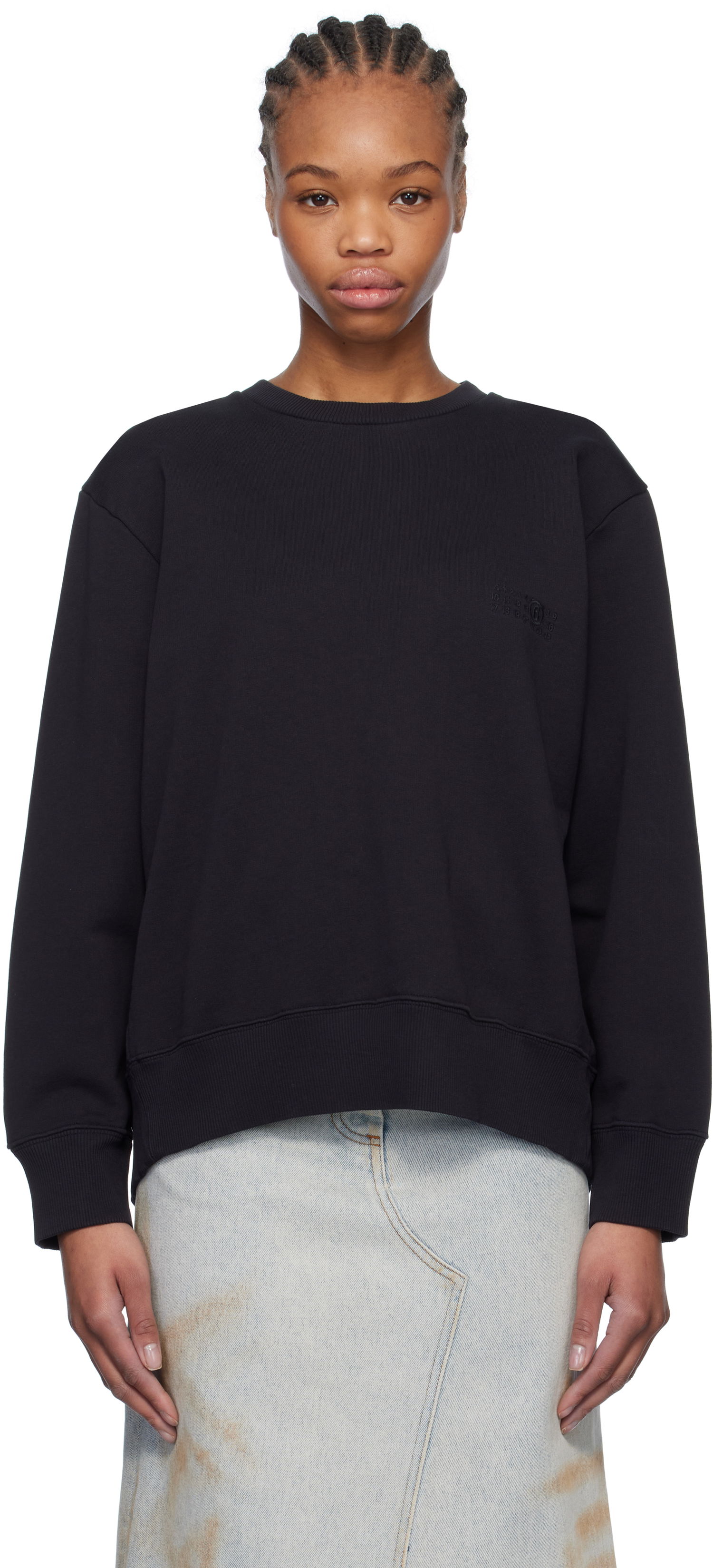 Sveter Maison Margiela MM6 Maison Margiela Spliced Logo Sweatshirt Čierna | S52GU0240 M25012, 0