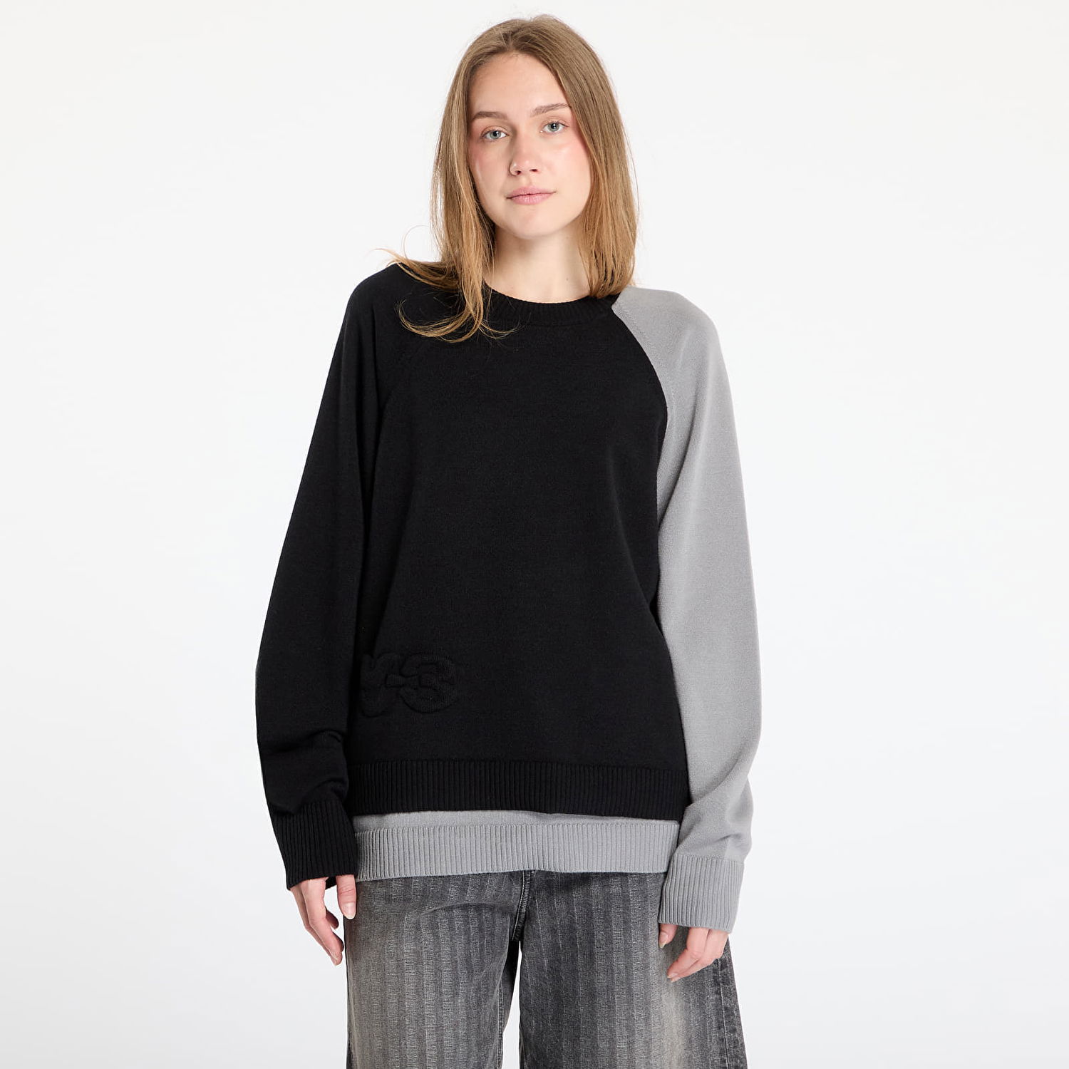 Sveter Y-3 Y-3 Logo Knit Crew Sweatshirt Šedá | JX7331, 0