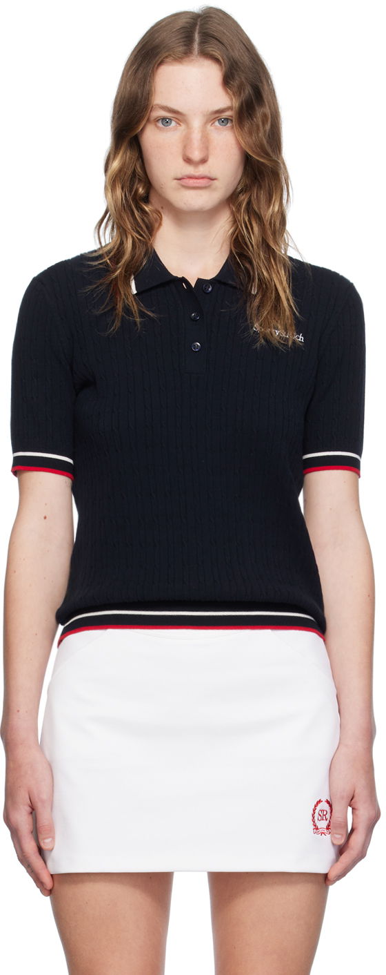 Embroidered Logo Knit Polo Shirt