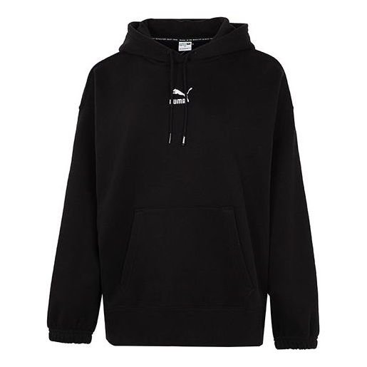 Mikina Puma Classics Oversized Logo Embroidery Hoodie Čierna | 535320-01, 0