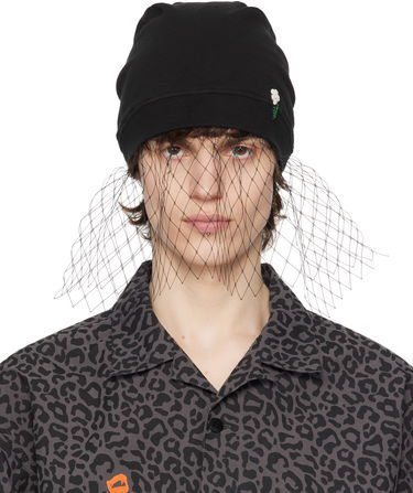 Kulicha UNDERCOVER UNDERCOVER Beaded Appliqué Veil Beanie Čierna | UC1E4H03-1, 0