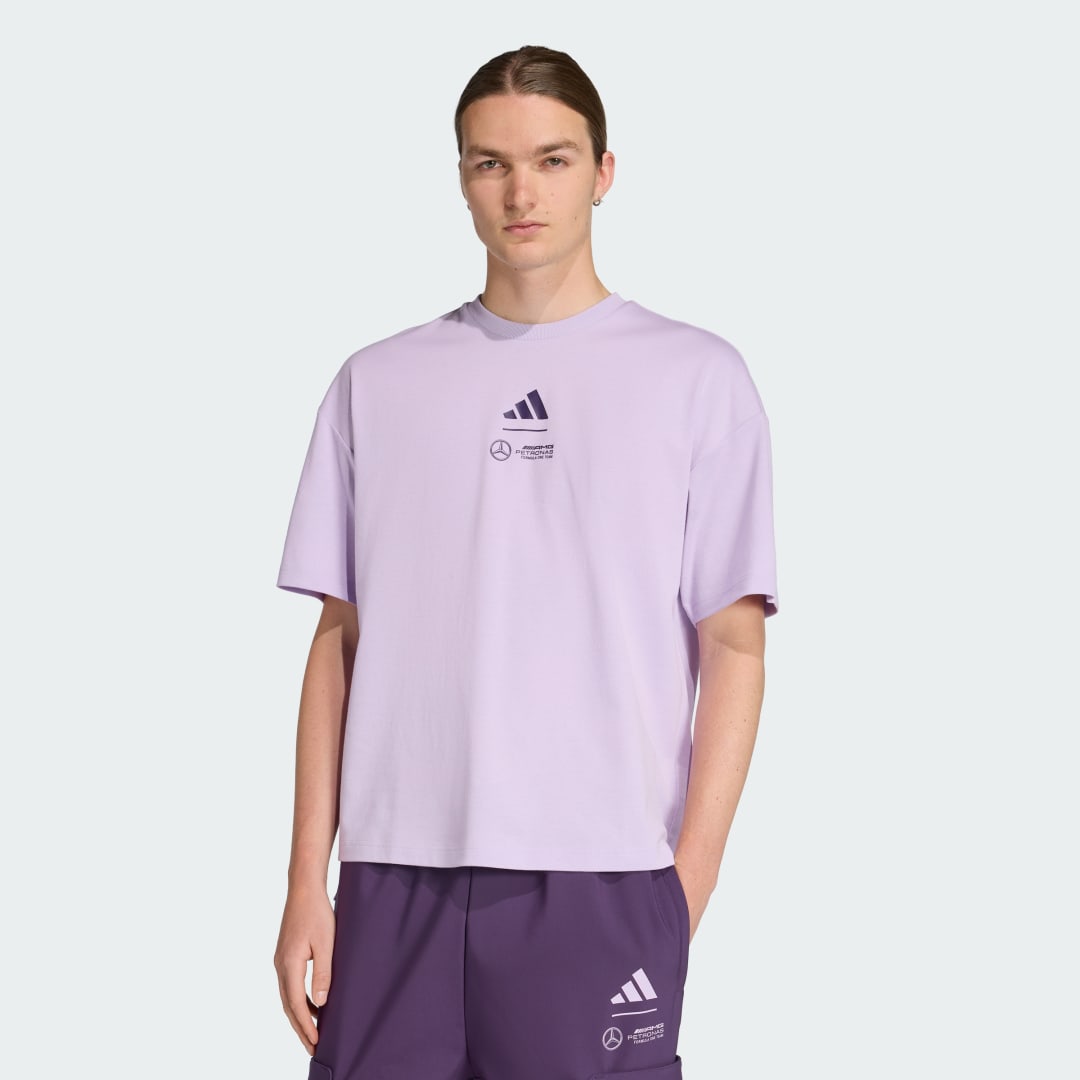 Tričko adidas Performance Mercedes-AMG Petronas Formula One Team Premium Woven T-Shirt Fialová | JX8811, 0