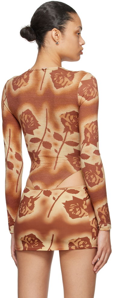 Body Miaou Miaou Carrie Rose Print Bodysuit Hnedá | 6006WOSSRO, 2