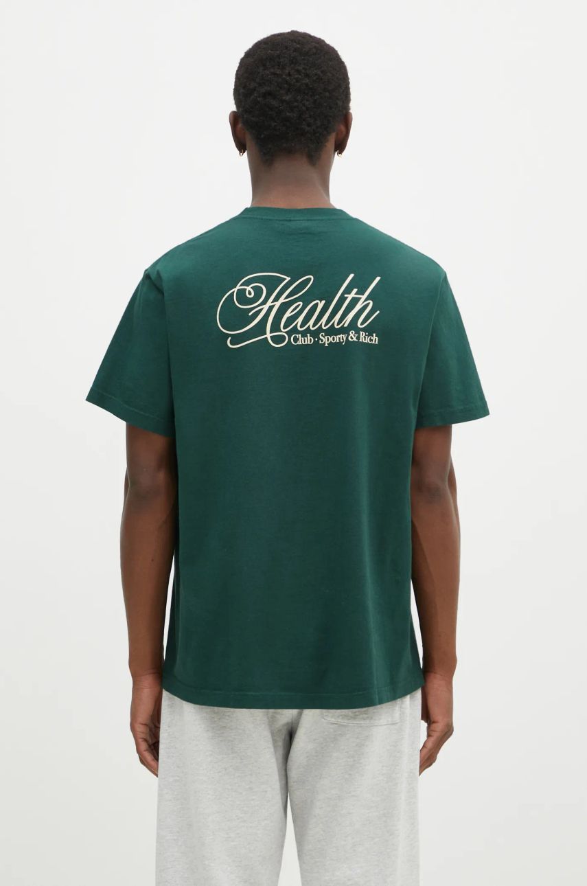 Tričko Sporty & Rich Sporty & Rich Health Script T-Shirt Zelené | TO043511078GR10, 0