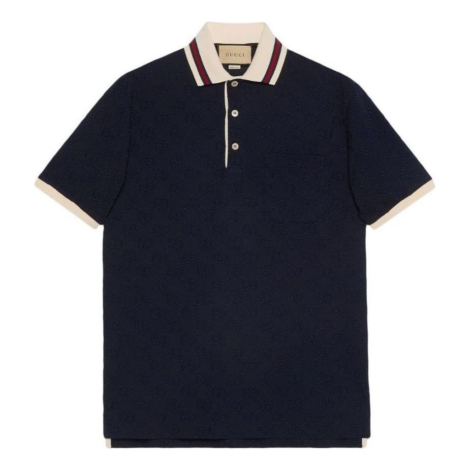 Polo tričko Gucci Embroidered Polo Shirt Modrá | 768631-XJF5A-4560, 0