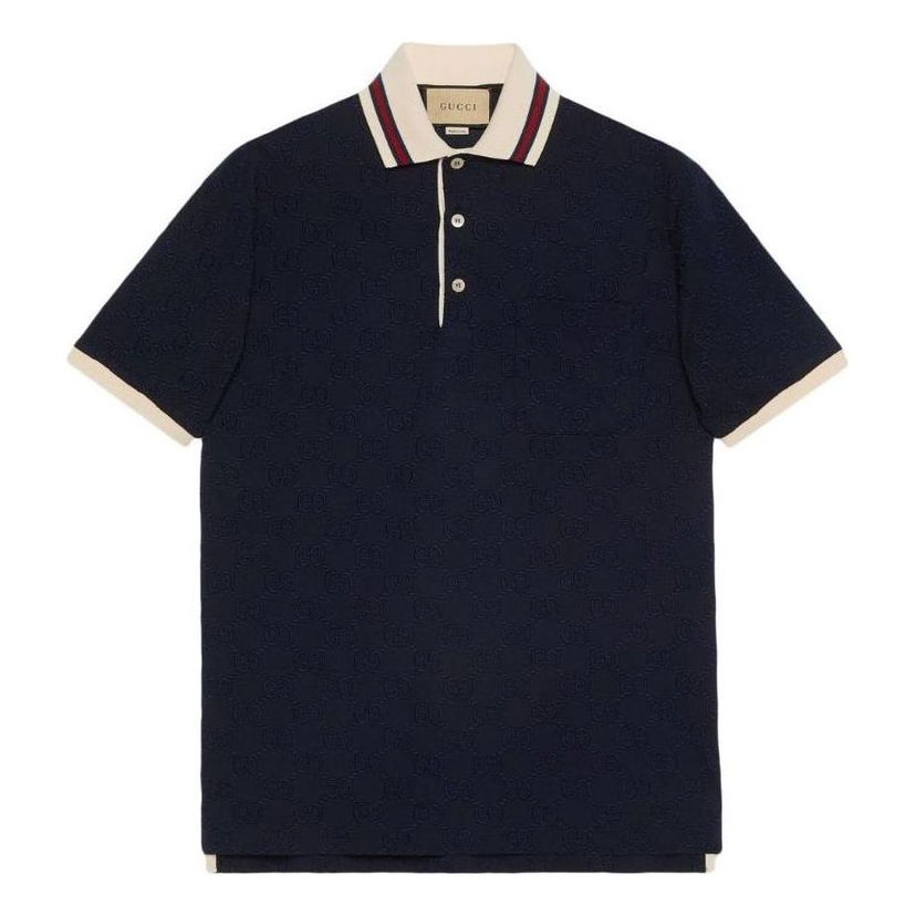Polo tričko Gucci Embroidered Polo Shirt Modrá | 768631-XJF5A-4560
