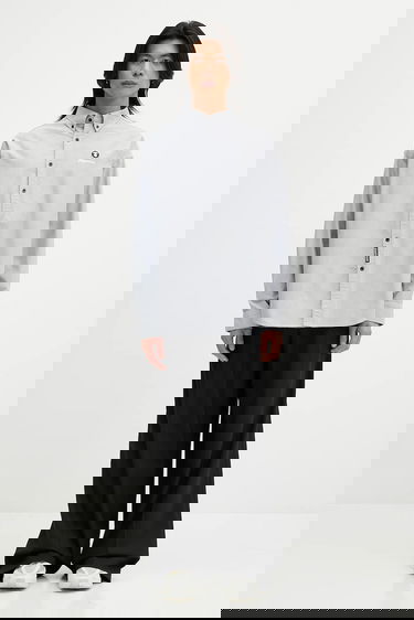 Košeľa AAPE by A Bathing Ape Cotton Long Relaxed Button-Down Shirt Šedá | AAPSTM8512XXO, 4