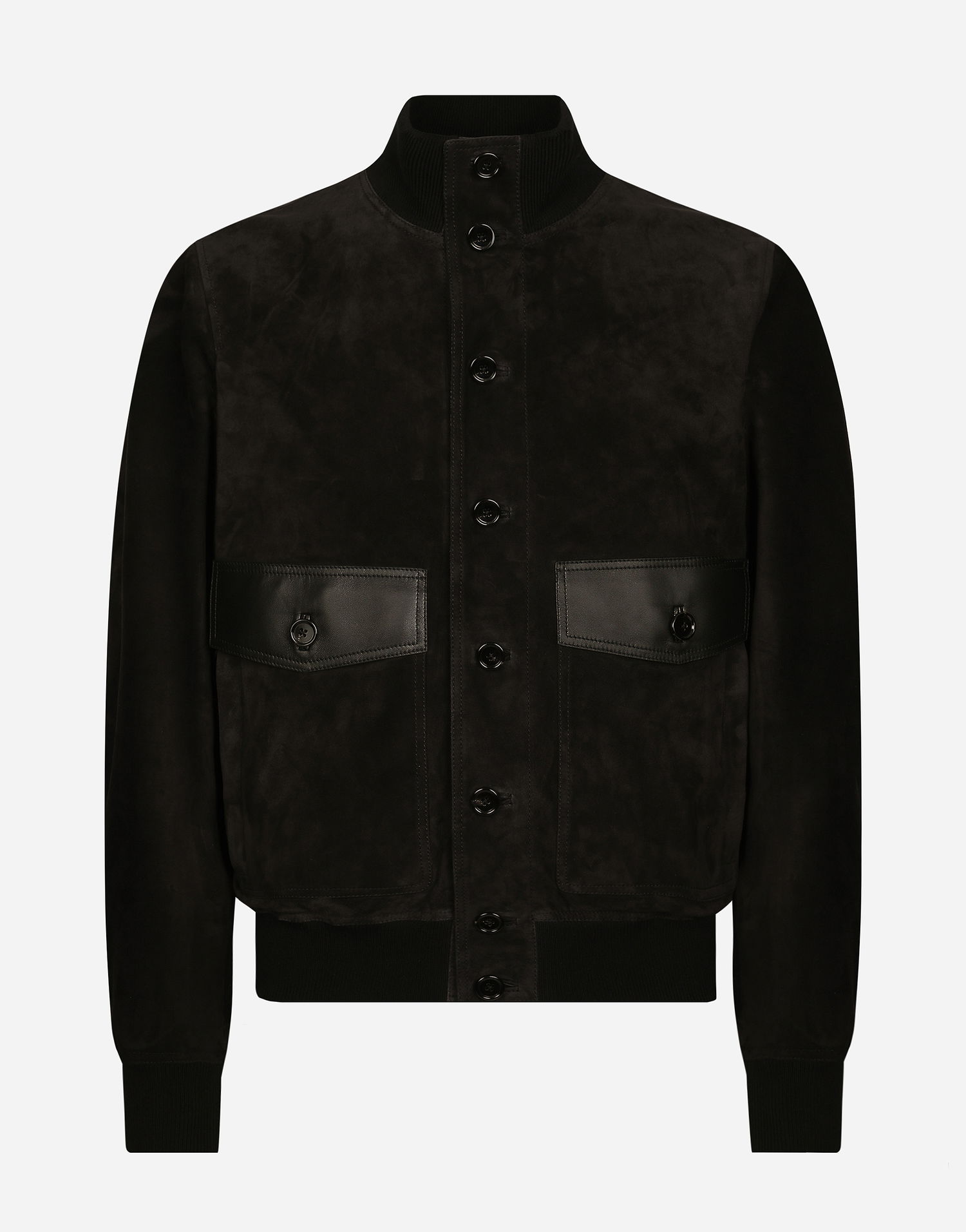 Bunda Dolce & Gabbana Dolce & Gabbana High-Neck Suede Jacket Čierna | G9AWZLHULU2N0000, 0