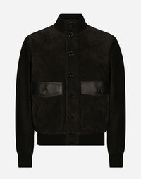Dolce & Gabbana High-Neck Suede Jacket