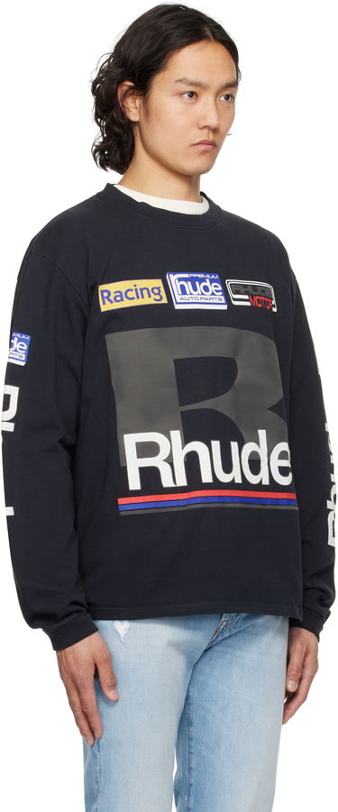 Sveter Rhude Rhude Petrol Patch Long Sleeve T-Shirt Čierna | RHSS25TT15012, 1