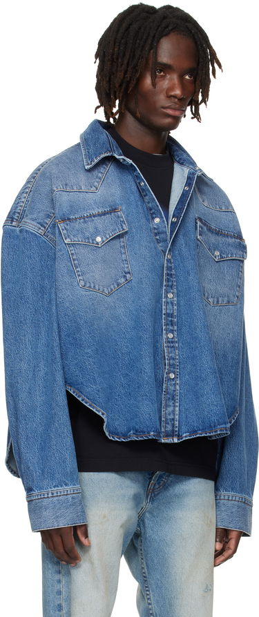 Košeľa VETEMENTS Vetements Boxy Cropped Denim Shirt Modrá | UH76DS525MB2, 1