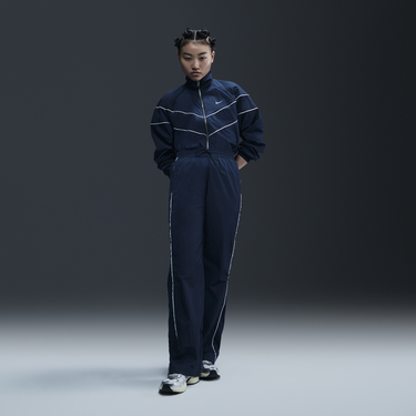 Tepláky Nike High-Waisted Woven Windrunner Pants Navy | FV7655-478, 2