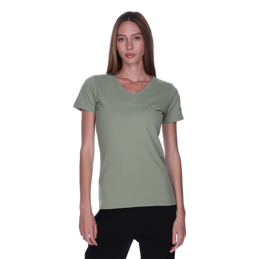 Tričko Champion Fitted V-Neck Short Sleeve T-Shirt Zelené | 118607-GS046