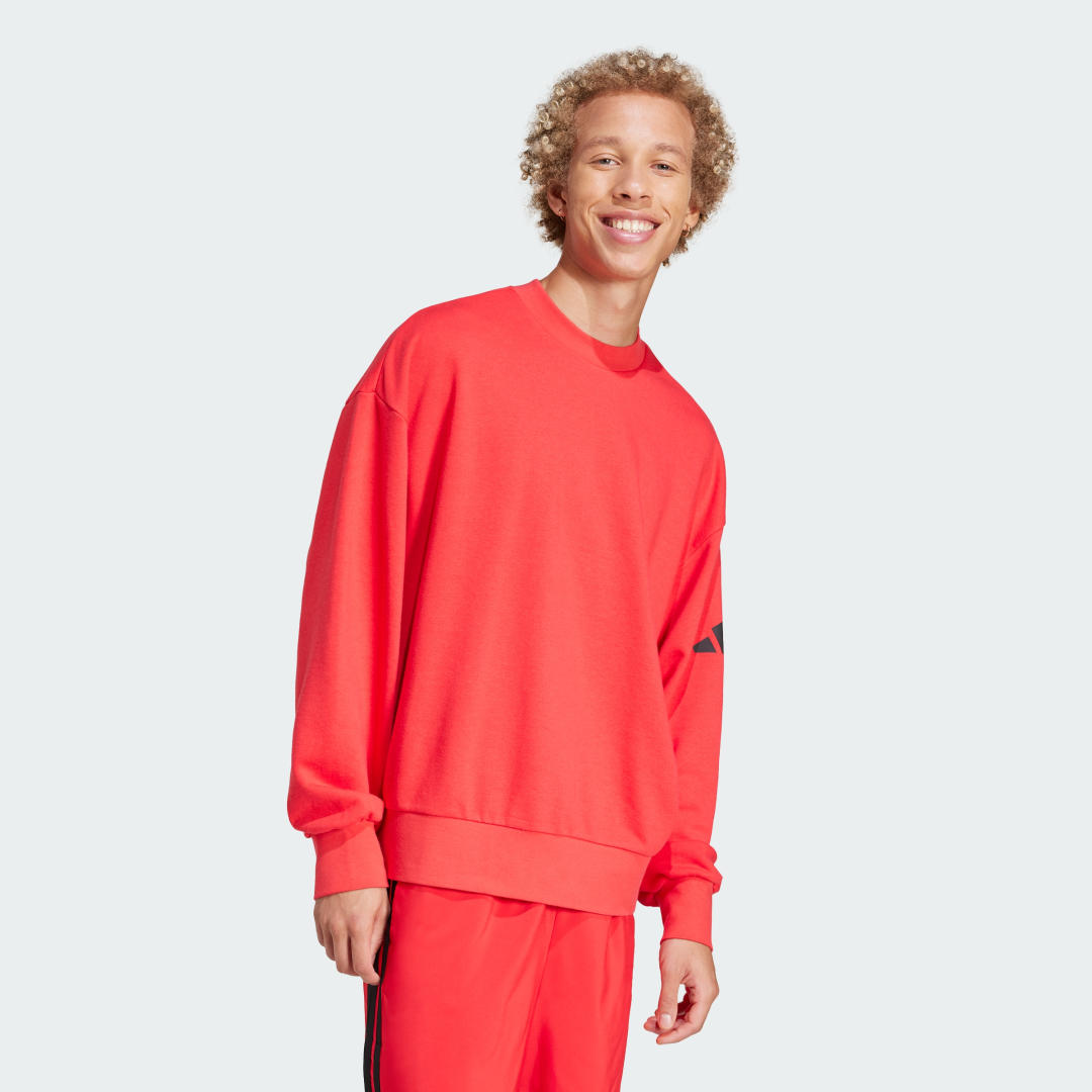 Mikina adidas Performance Loose Fit Logo Sweatshirt Červená | JF3577, 1