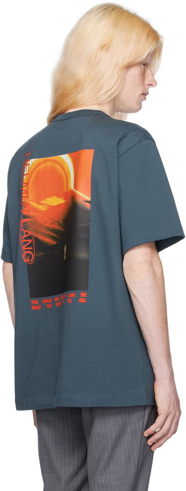 Tričko Helmut Lang Helmut Lang Space Graphic T-Shirt Modrá | N09HM520, 2