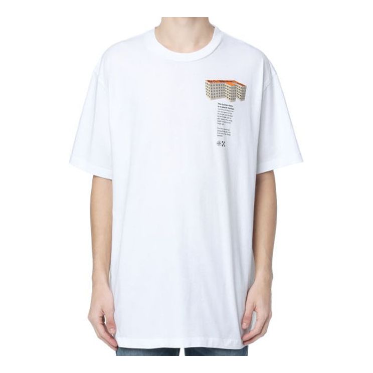 Tričko Off-White Oversized T-Shirt With Print Biela | OMAA038R201850070188