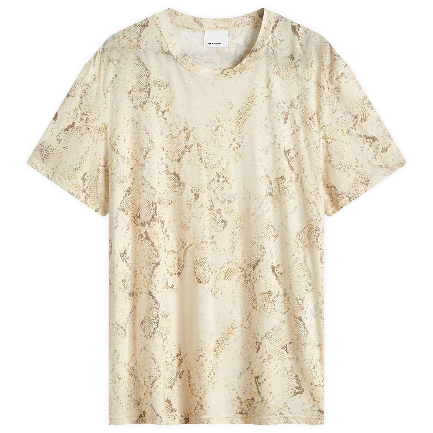 Tričko ISABEL MARANT Isabel Marant Men's Luk Snake Print T-Shirt, Size Large Béžová | 24HTS0231HA-B4N03H-23SD, 0