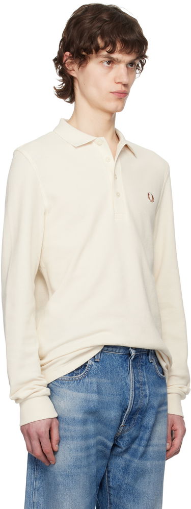 Polo tričko Fred Perry Fred Perry Honeycomb Long-Sleeve Polo Biela | M8693, 1