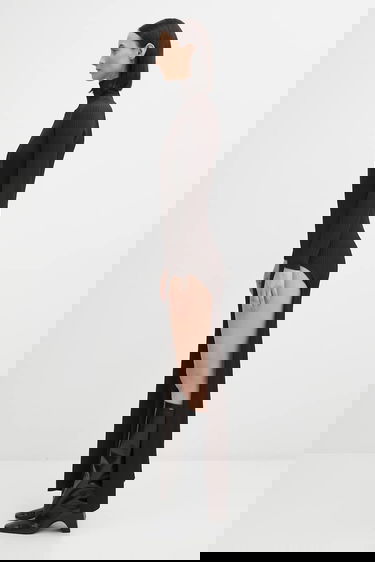 Šaty Coperni Leg Cut-Out Rib Gown Maxi Hnedá | COPML155Y3011, 1