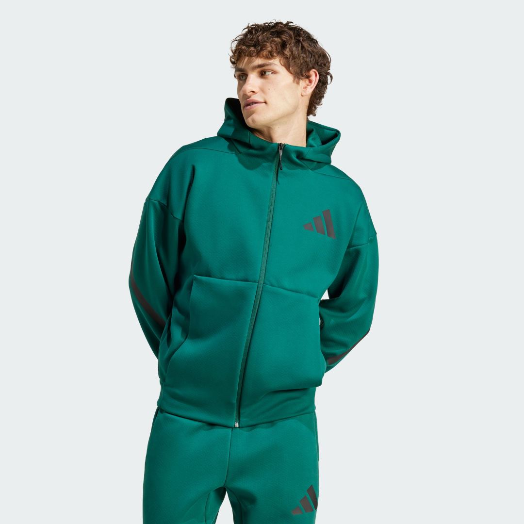 Mikina adidas Performance Z.N.E. Full-Zip Hooded Zelené | JF6539, 1
