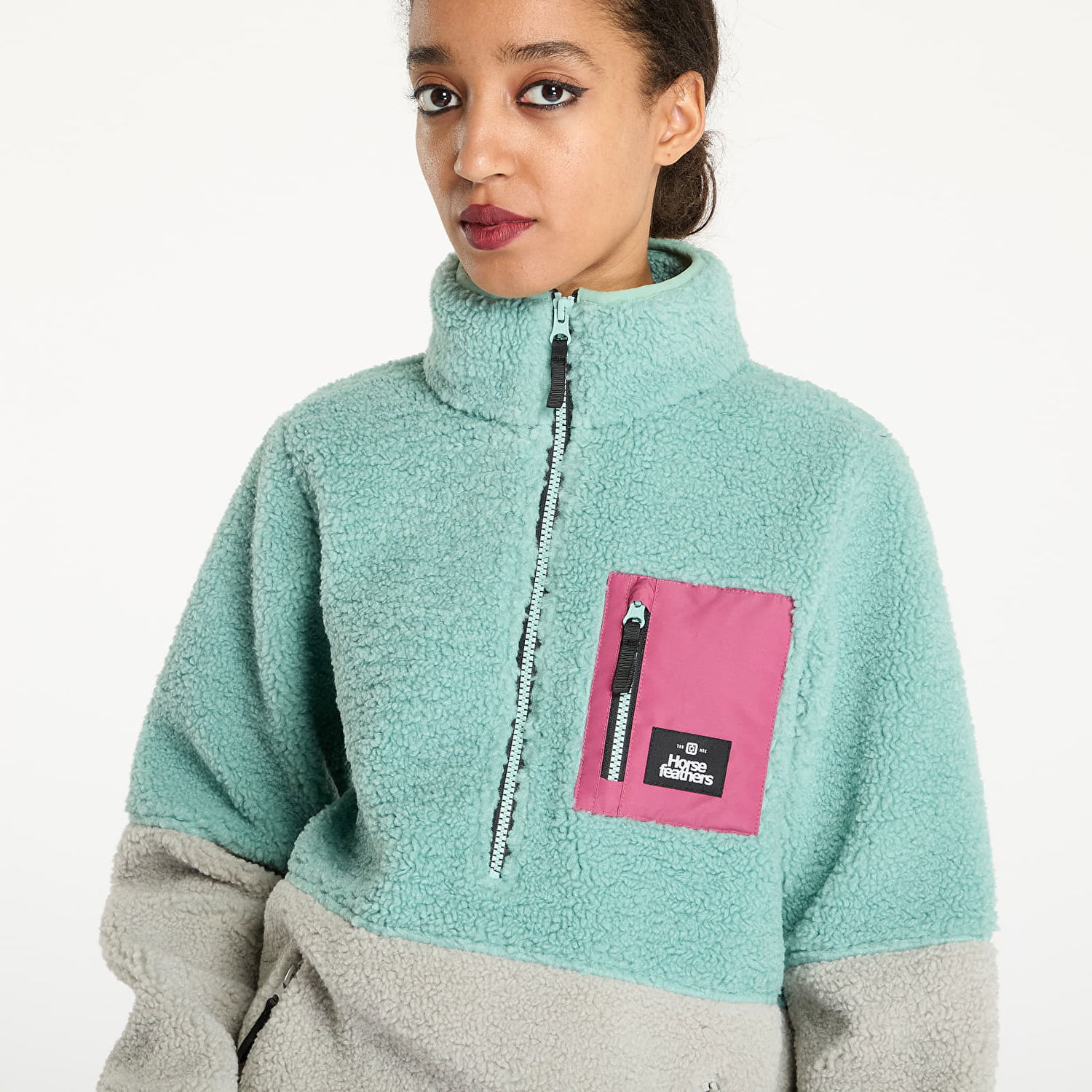 Mikina Horsefeathers Elvira Sweatshirt Blue Haze S Zelené | TW033E, 1