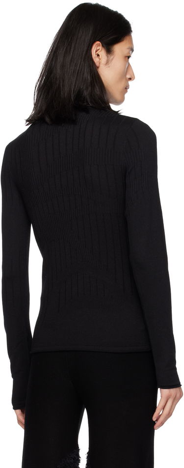 Tričko Dion Lee Fitted Ribbed Turtleneck Top Čierna | C7104F22, 2
