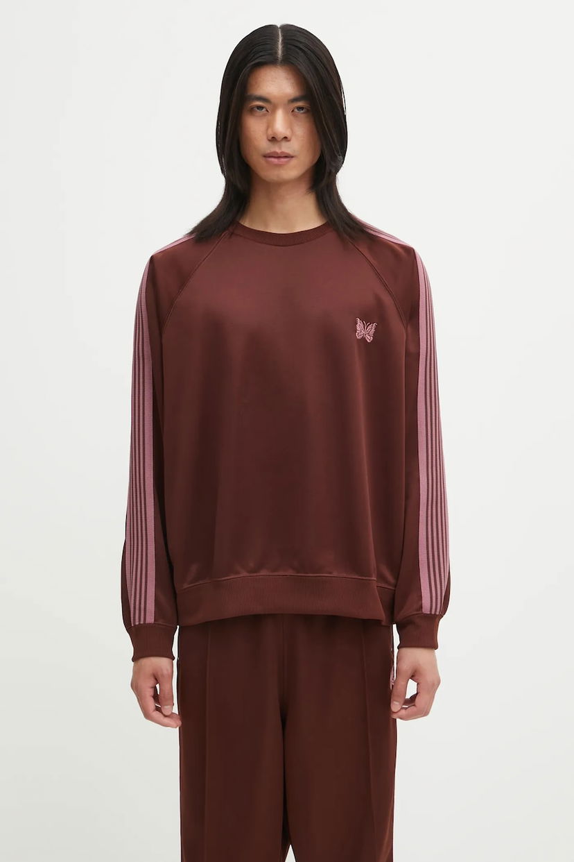 Mikina Needles Needles Track Crew Neck Sweatshirt Hnedá | RW315