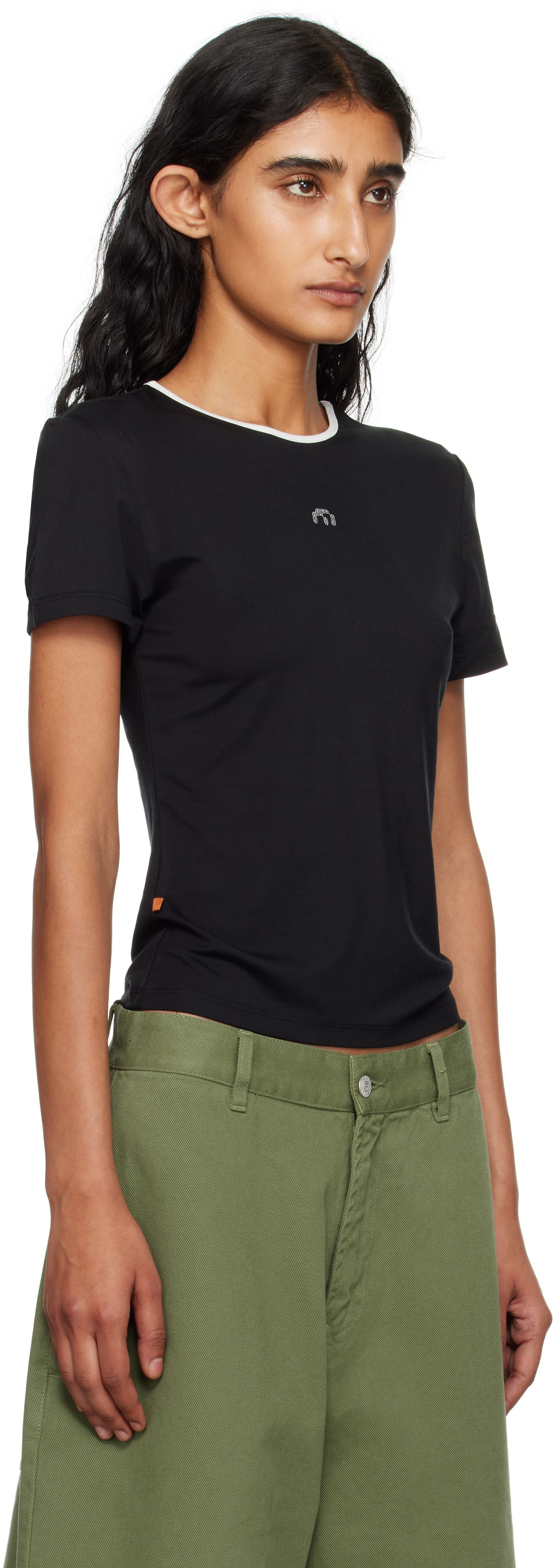 Tričko Miaou Rhinestone Mini T-shirt Čierna | 7026LTJBLK, 1