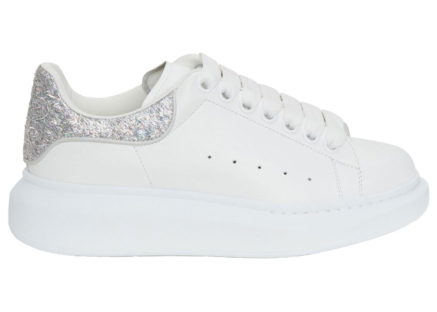 Tenisky a topánky Alexander McQueen Oversized White Silver Glitter Biela | 718239WIDJ48813, 0