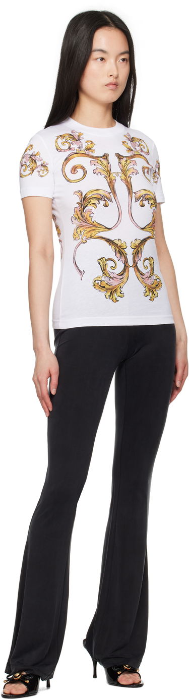 Tričko Versace Versace Jeans Couture Outline Barocco T-Shirt Biela | E78HAH6P8_EJS472, 3