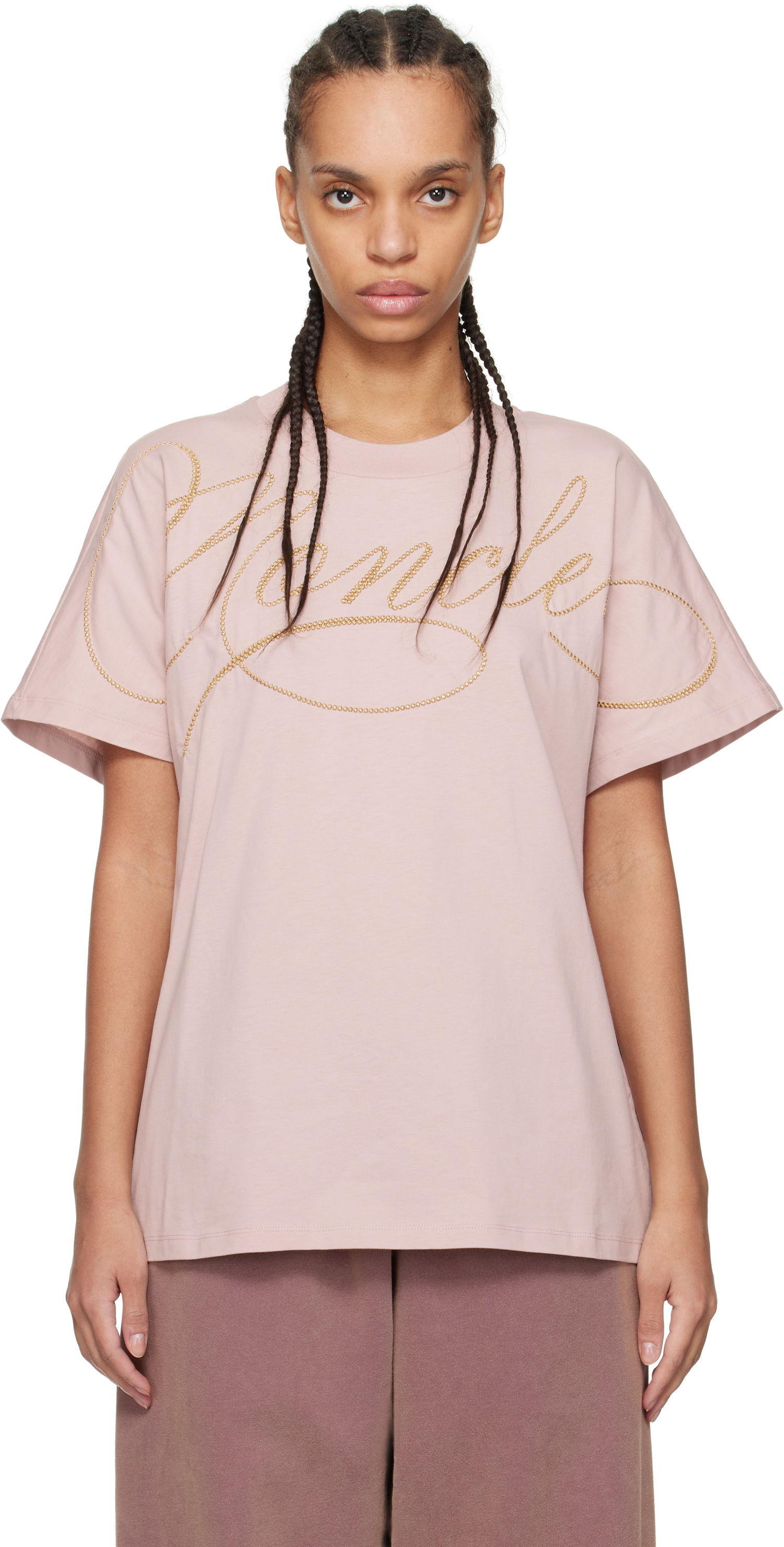 Tričko Moncler Moncler Logo T-Shirt Ružová | K10938C0000389AUO, 0