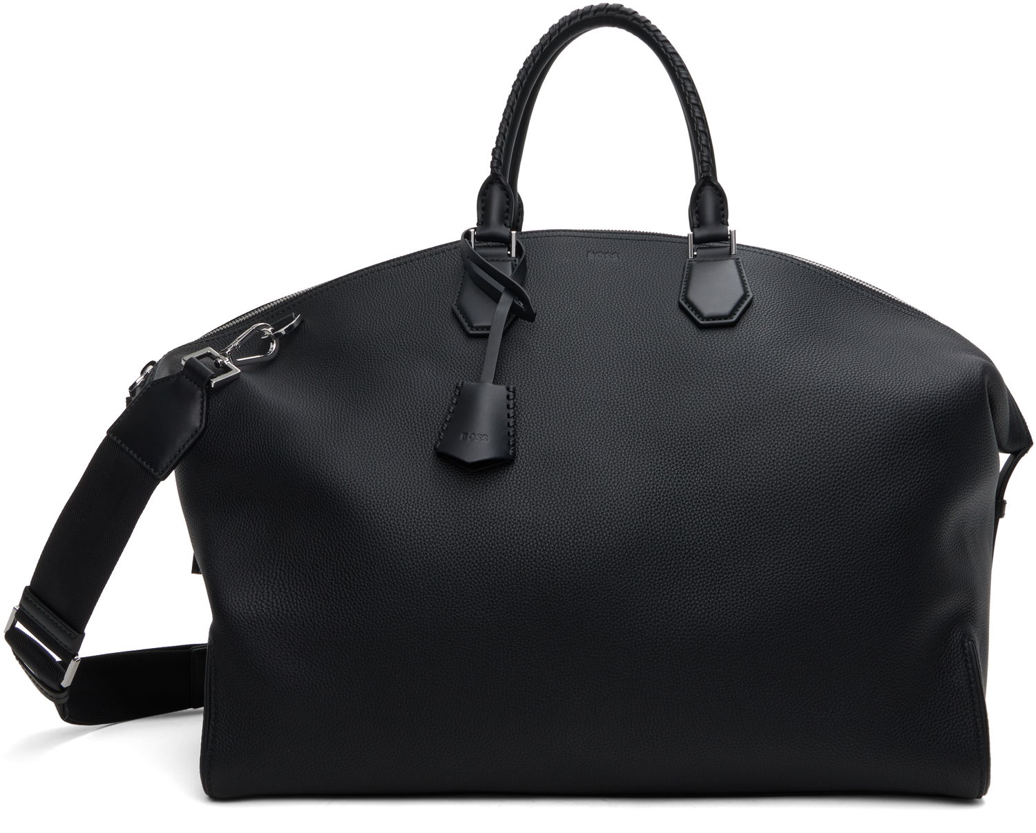 Cestovná taška BOSS Grained Leather Holdall Duffle Bag Čierna | 50536110, 0