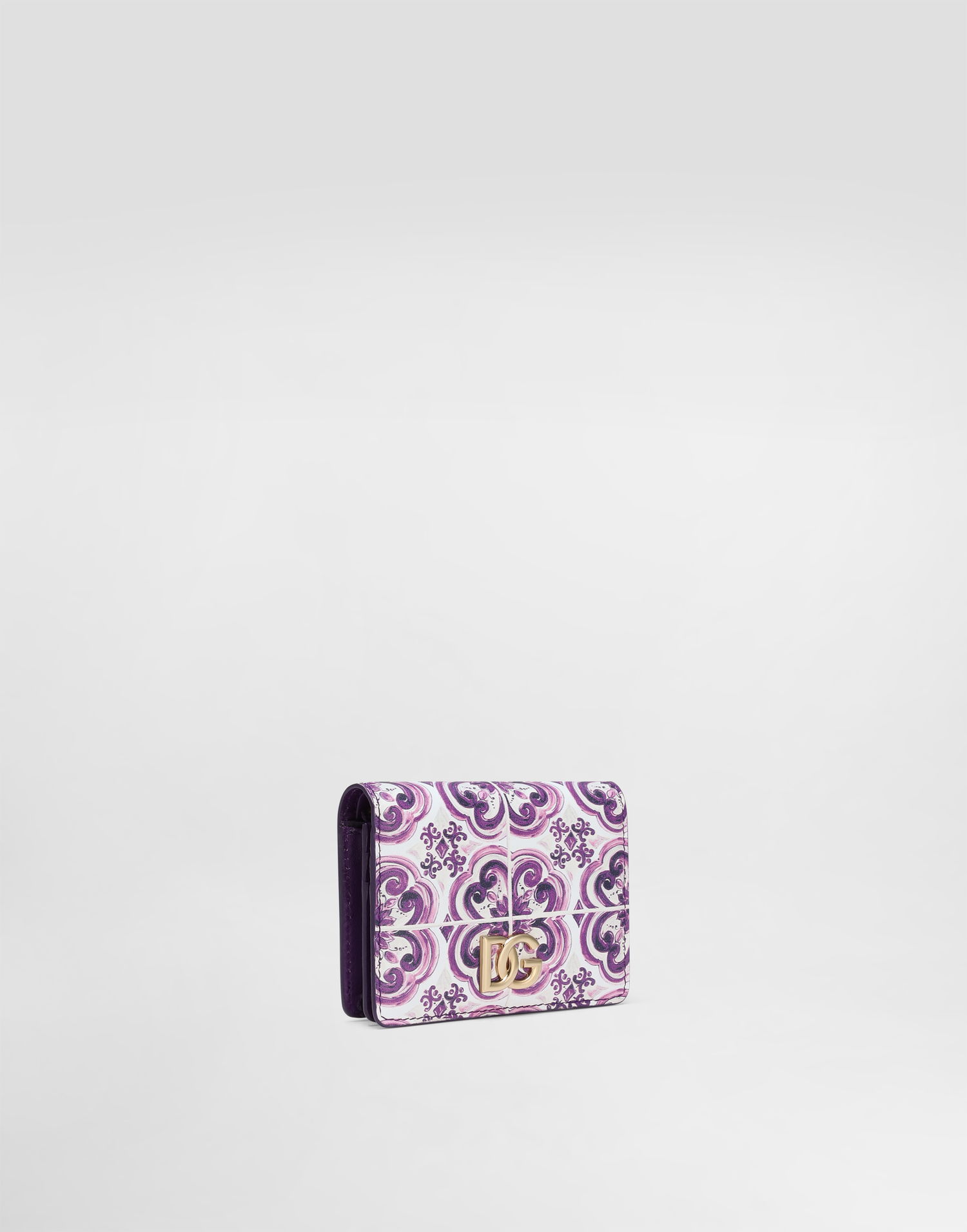 Peňaženka Dolce & Gabbana Dolce & Gabbana Calfskin Continental Wallet with Majolica Print Fialová | BI1211AO026I03TN, 1