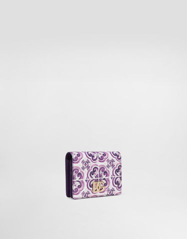 Peňaženka Dolce & Gabbana Dolce & Gabbana Calfskin Continental Wallet with Majolica Print Fialová | BI1211AO026I03TN, 1