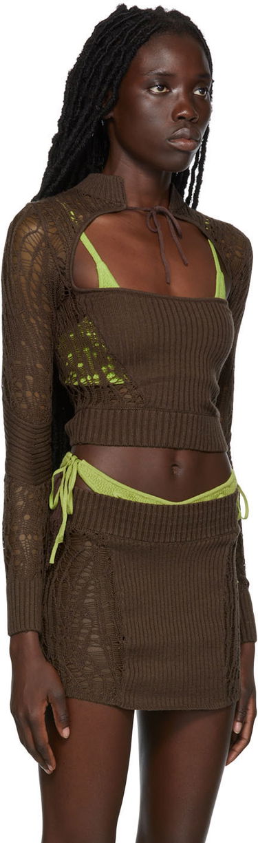 Sveter GUIZIO Guizio Cutout Turtleneck Top Hnedá | MCTT 2, 1