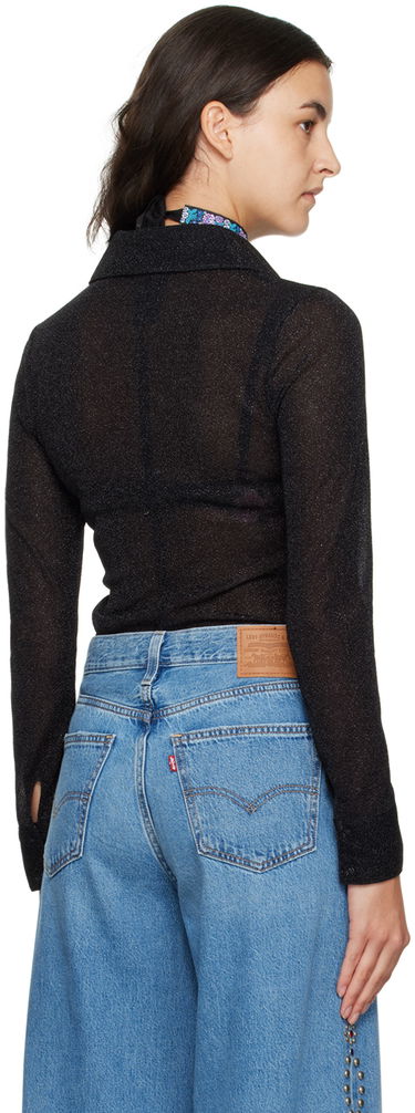 Body Anna Sui Anna Sui Sparkling Polo Neck Bodysuit Čierna | 723L21, 2