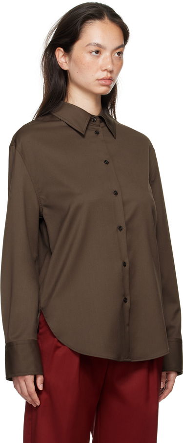 Košeľa Loulou de Saison Loulou de Saison Eliana Long Sleeve Shirt Hnedá | ELIANA, 1