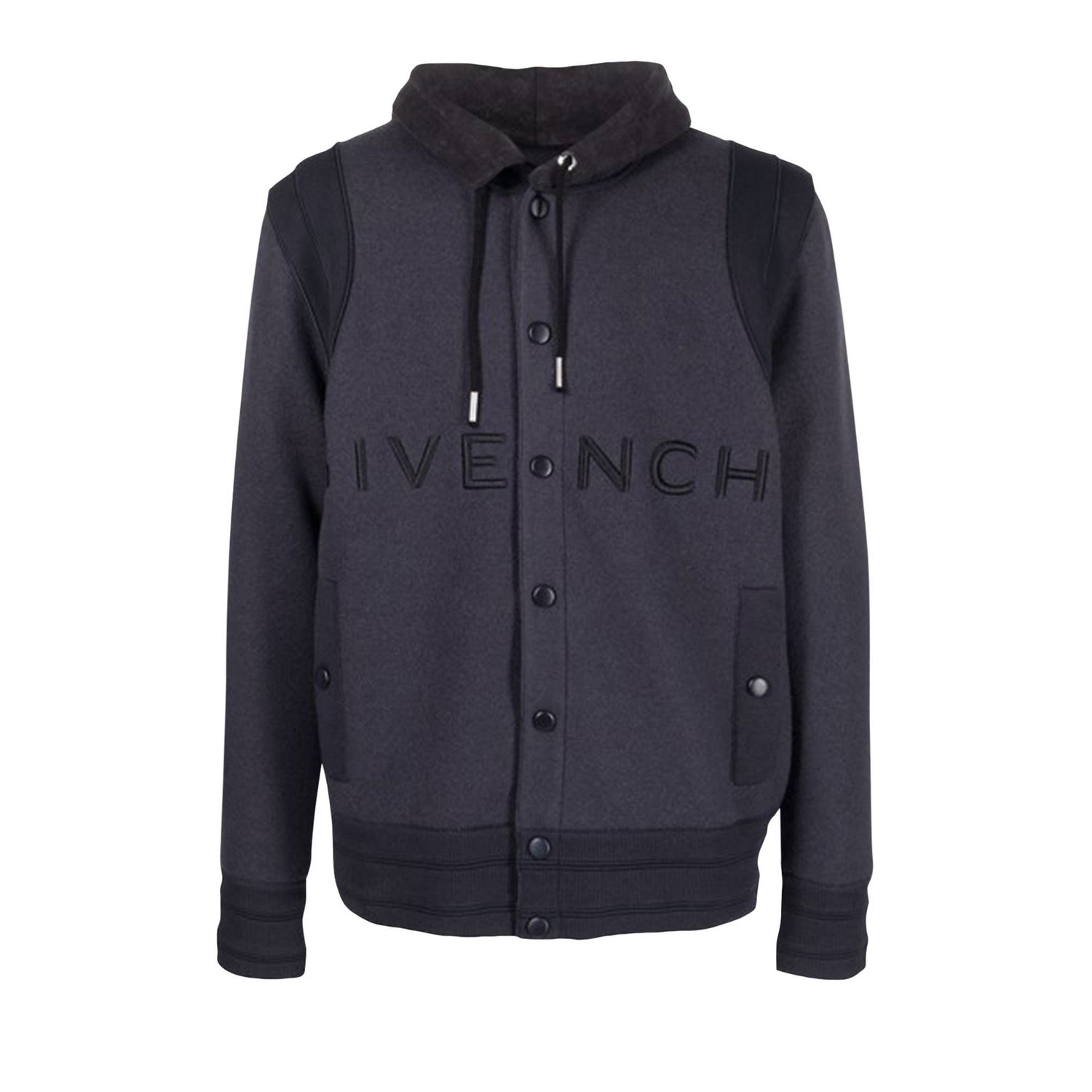 Bunda Givenchy Hooded Embroidered Varsity Jacket Navy | BM00R64YAD 410, 1