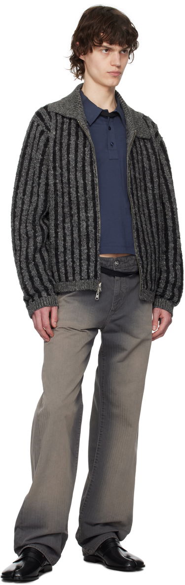 Sveter Eckhaus Latta Eckhaus Latta Duo Reversible Striped Jacket Šedá | 8056-EL-PS25-C - CONCRETE, 3