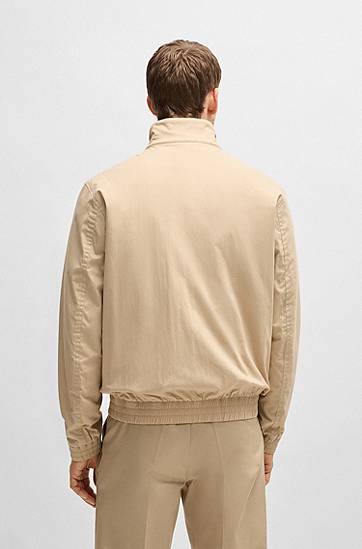 Bomber bunda BOSS Double B Monogram Cotton-Blend Jacket Béžová | 50531233, 1
