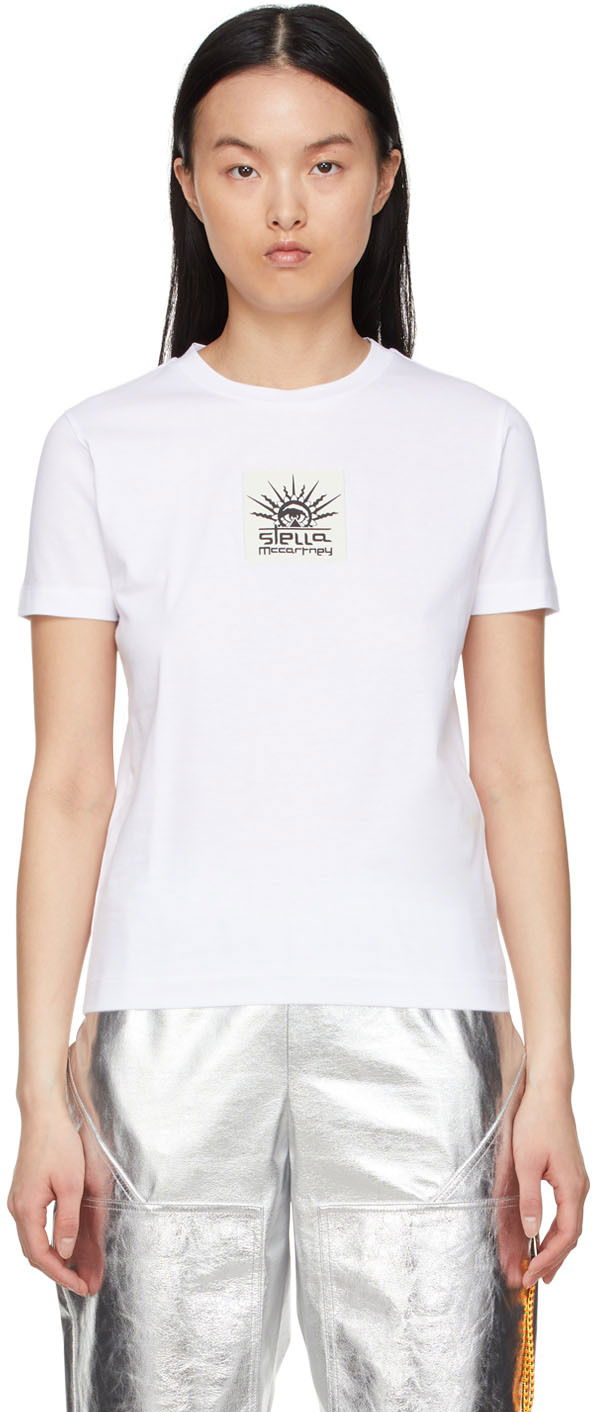 Tričko Stella McCartney Designer Cotton Graphic T-Shirt Biela | 6004223SPW66, 0