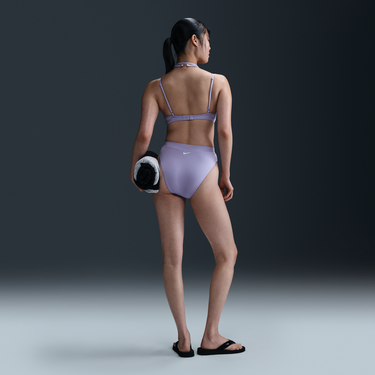 Plavky Nike Essential High-Waist Bikini Bottoms Fialová | DH9951-515, 2