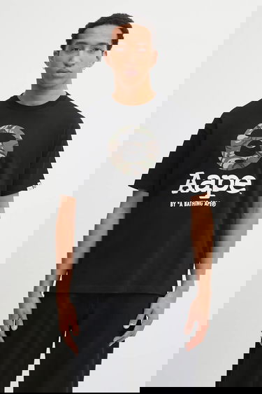Tričko AAPE by A Bathing Ape Basic Ape Head Camo Logo T-Shirt Čierna | AAPTEM1640XXO, 0