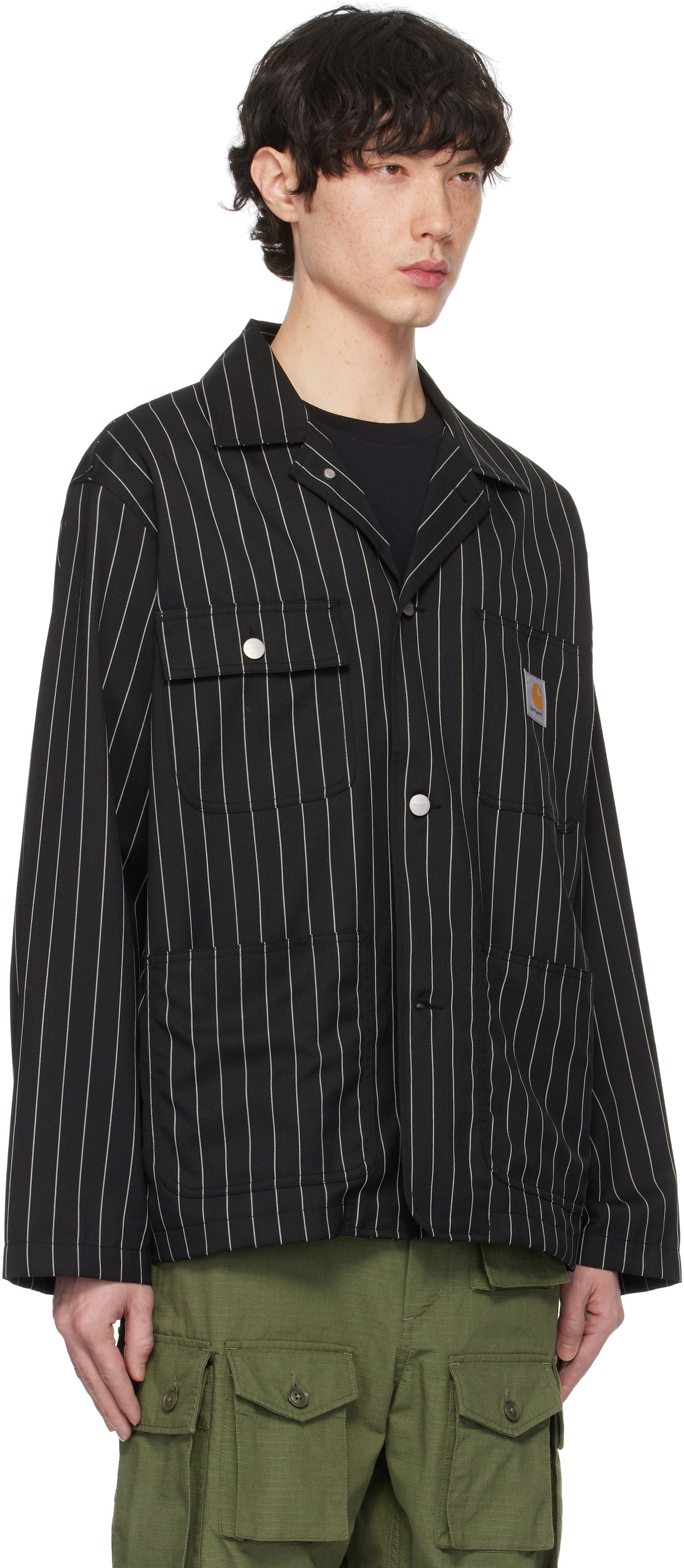 Bunda Carhartt WIP Work In Progress Seaton Pinstriped Blazer Čierna | I034437, 1