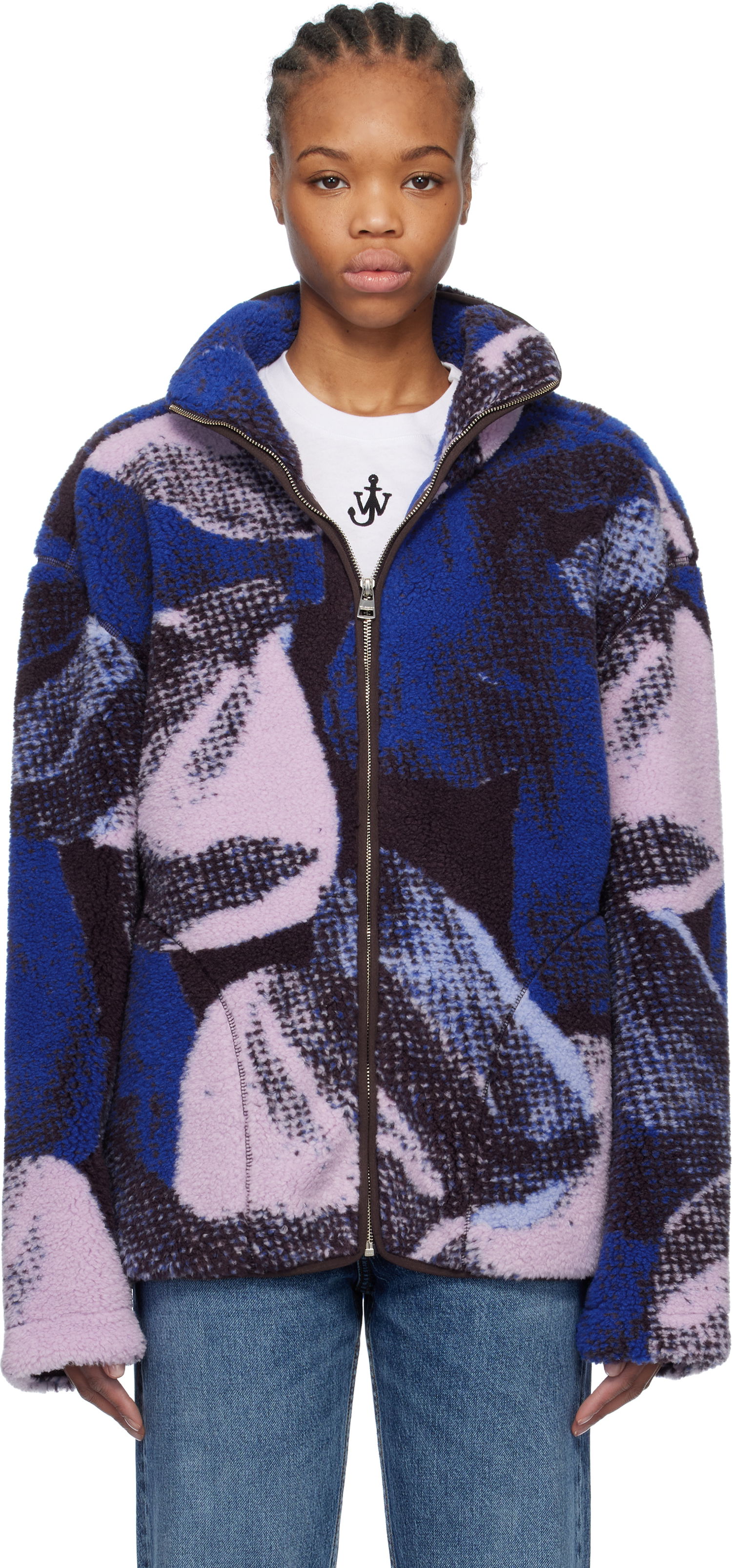 Bomber bunda JW Anderson JW Anderson Printed Fleece Zip-Up Jacket Rôznofarebný | JK0376-PG1712, 0
