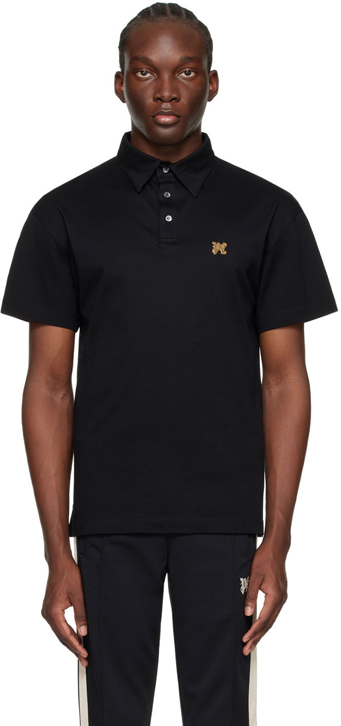 Polo tričko Palm Angels Monogram Pin Polo Čierna | PMGB017R24FAB0011076, 0