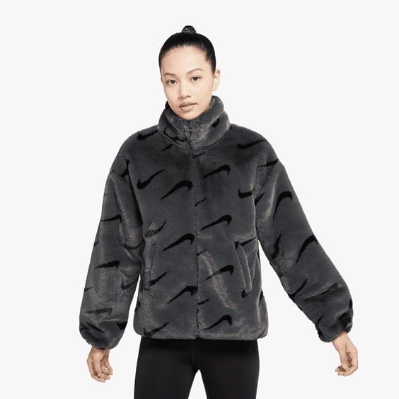 Bunda Nike Plush Jacket Čierna | DQ6842-070, 0