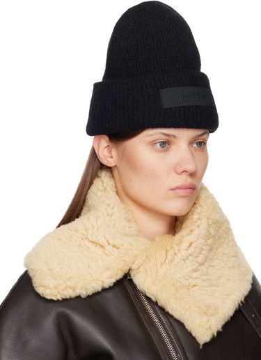 Kulicha Jacquemus La Croisière 'The Gros Grain' Ribbed Knit Beanie Čierna | 24HACU00666AK00227, 3