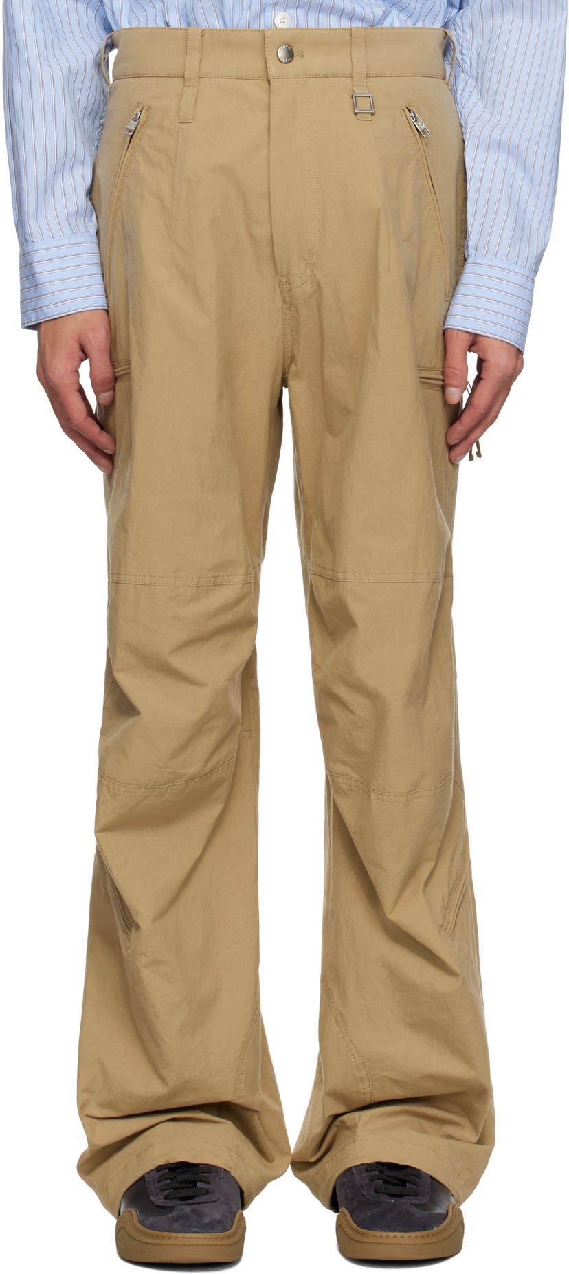 Nohavice WOOYOUNGMI WOOYOUNGMI Cotton Parachute Trousers Béžová | W251PT07