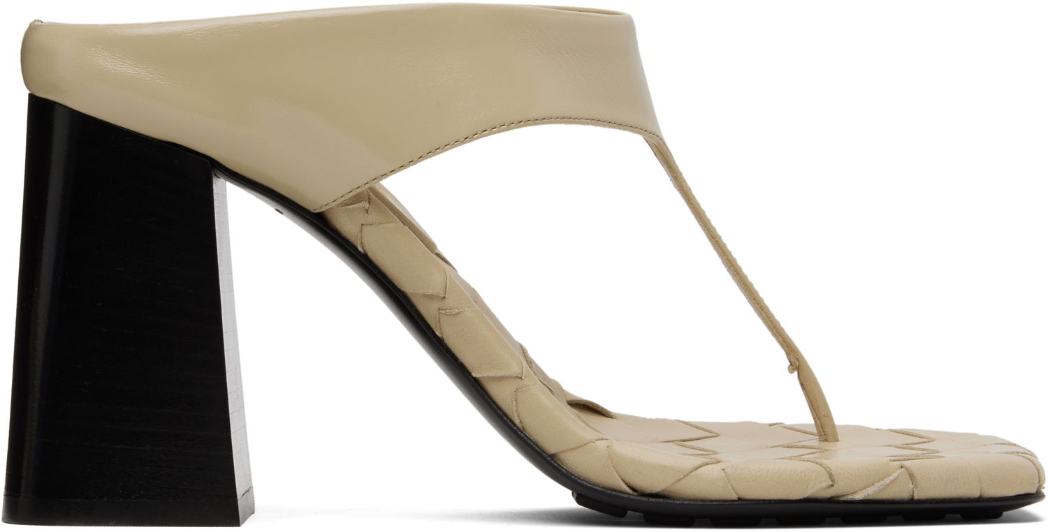 Starostlivosť o obuv Bottega Veneta Bottega Veneta Marella Thong Heeled Sandals Béžová | 817500 V3H90, 0